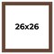 Square Traditional Brown Picture Frame - UV Acrylic, Foam Board Backing, Hanging Hardware